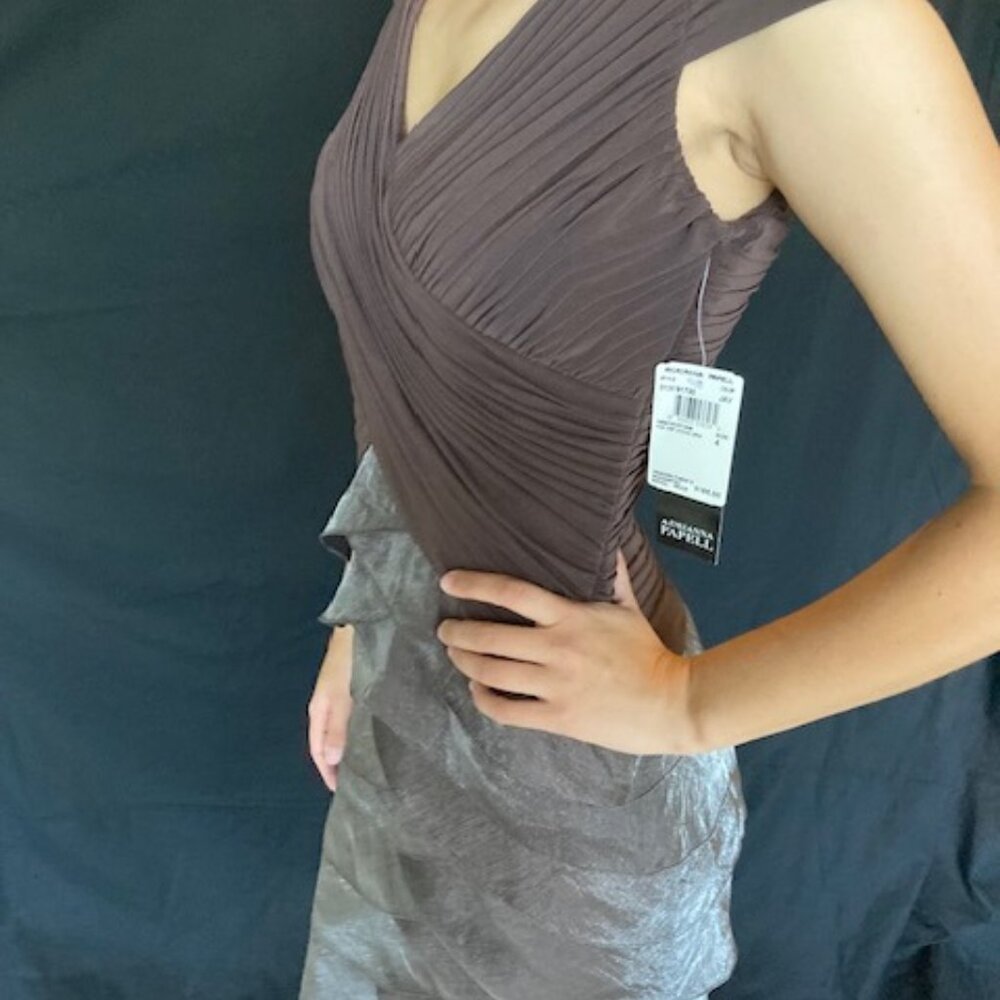 Adrianna Papell:  Brown ruffle style dress - Size 4 New